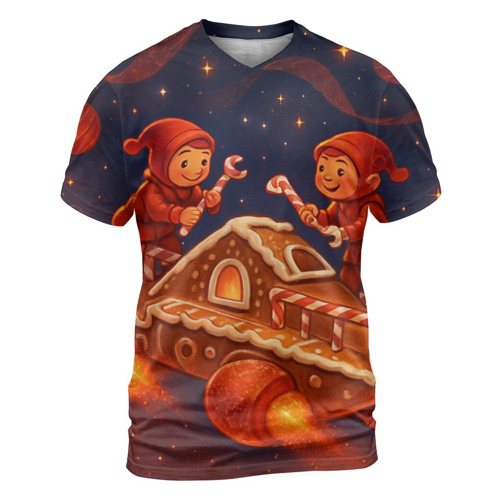 Gingerbread Workshop Starship unique graphic print tees