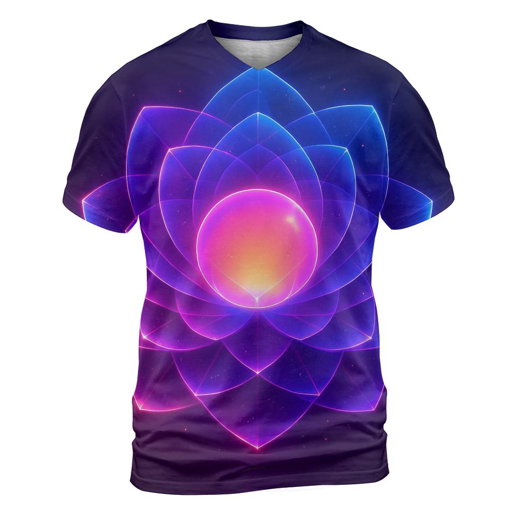 Neon Orbit Bloom custom all-over print shirts