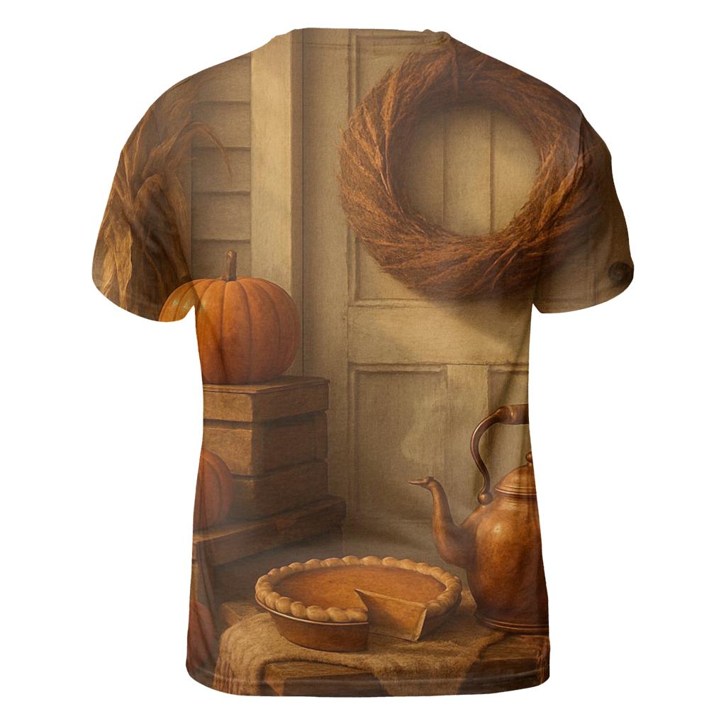 Harvest Wreath Porch Welcome Still Life trendy printed shirt styles