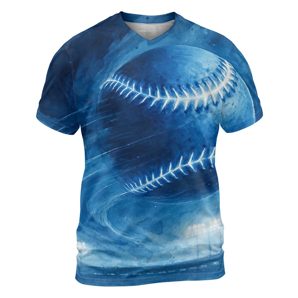 Midnight Curveball Through Cloud Canyon vibrant all-over design tees