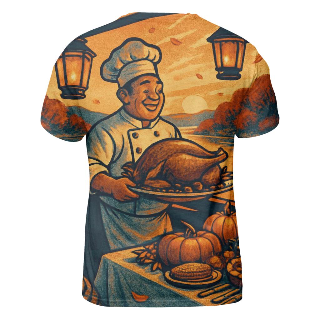 Autumn Riverboat Feast At Sunset creative print fashion shirts