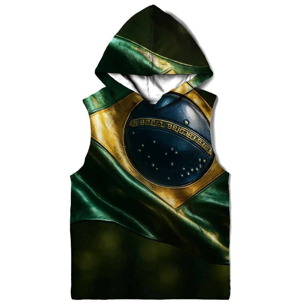 Metallic Pulse Flag Brazil zip-up hoodies