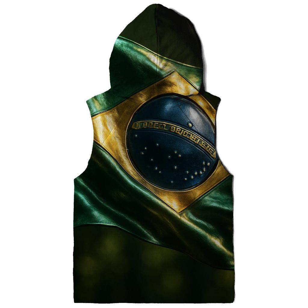 Metallic Pulse Flag Brazil zip-up hoodies
