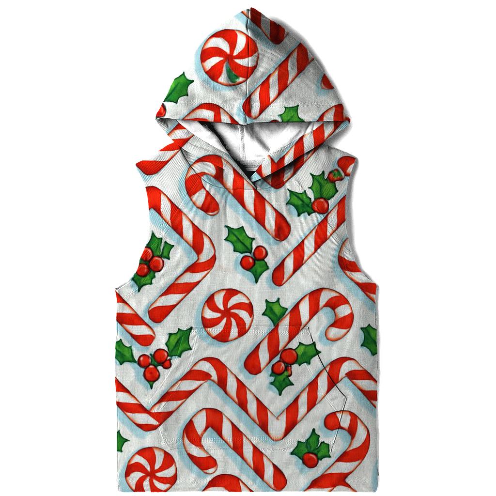 Candy Cane Chevron Lattice On Snow White graphic hoodies