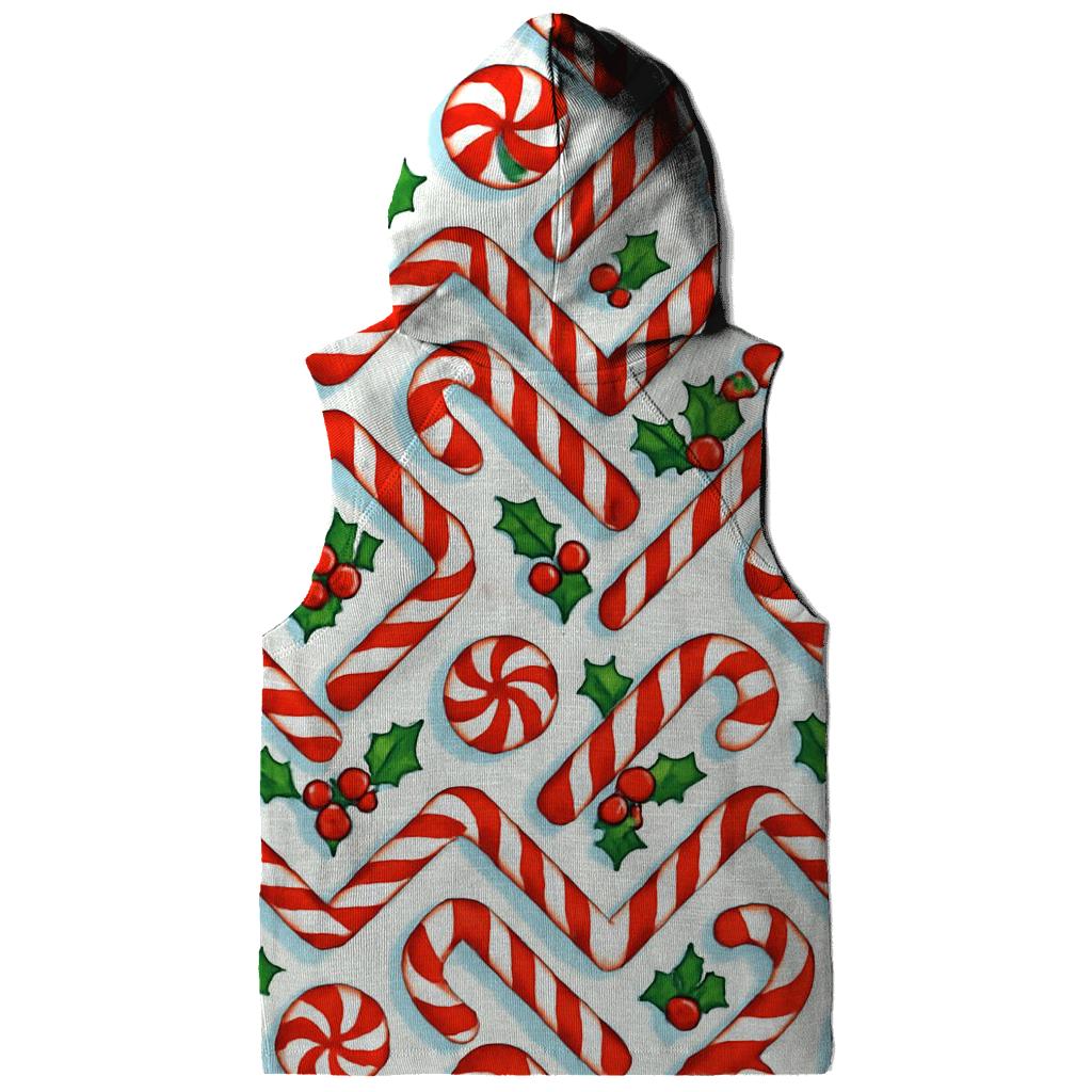 Candy Cane Chevron Lattice On Snow White graphic hoodies