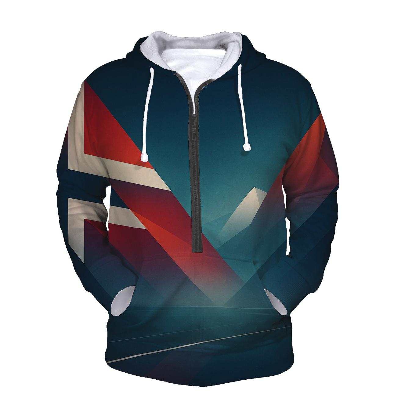 Aurora Fjord Flagscape Norway designer hoodies