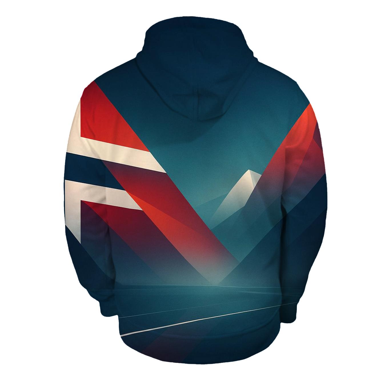 Aurora Fjord Flagscape Norway designer hoodies