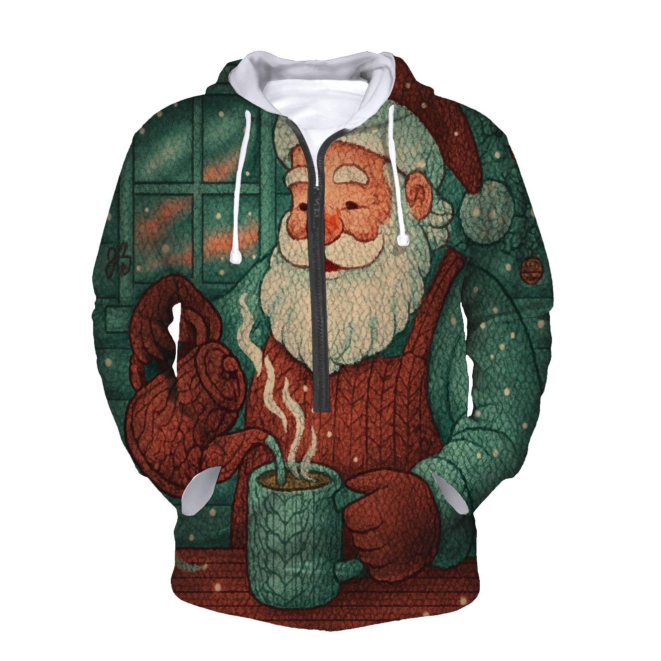 Aurora Cocoa Cabin Santa printed hoodies