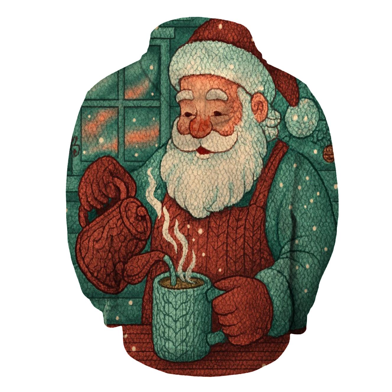 Aurora Cocoa Cabin Santa printed hoodies