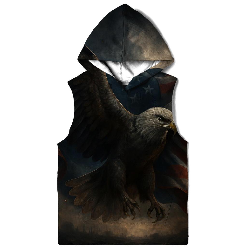 Eagle Of Starlit Armor Over The Flag Field heavyweight hoodies