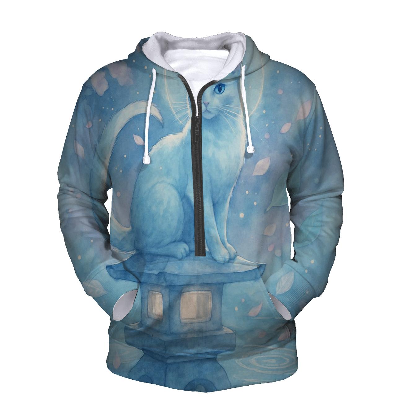 Moonlit Garden Guardian Cat custom hoodies