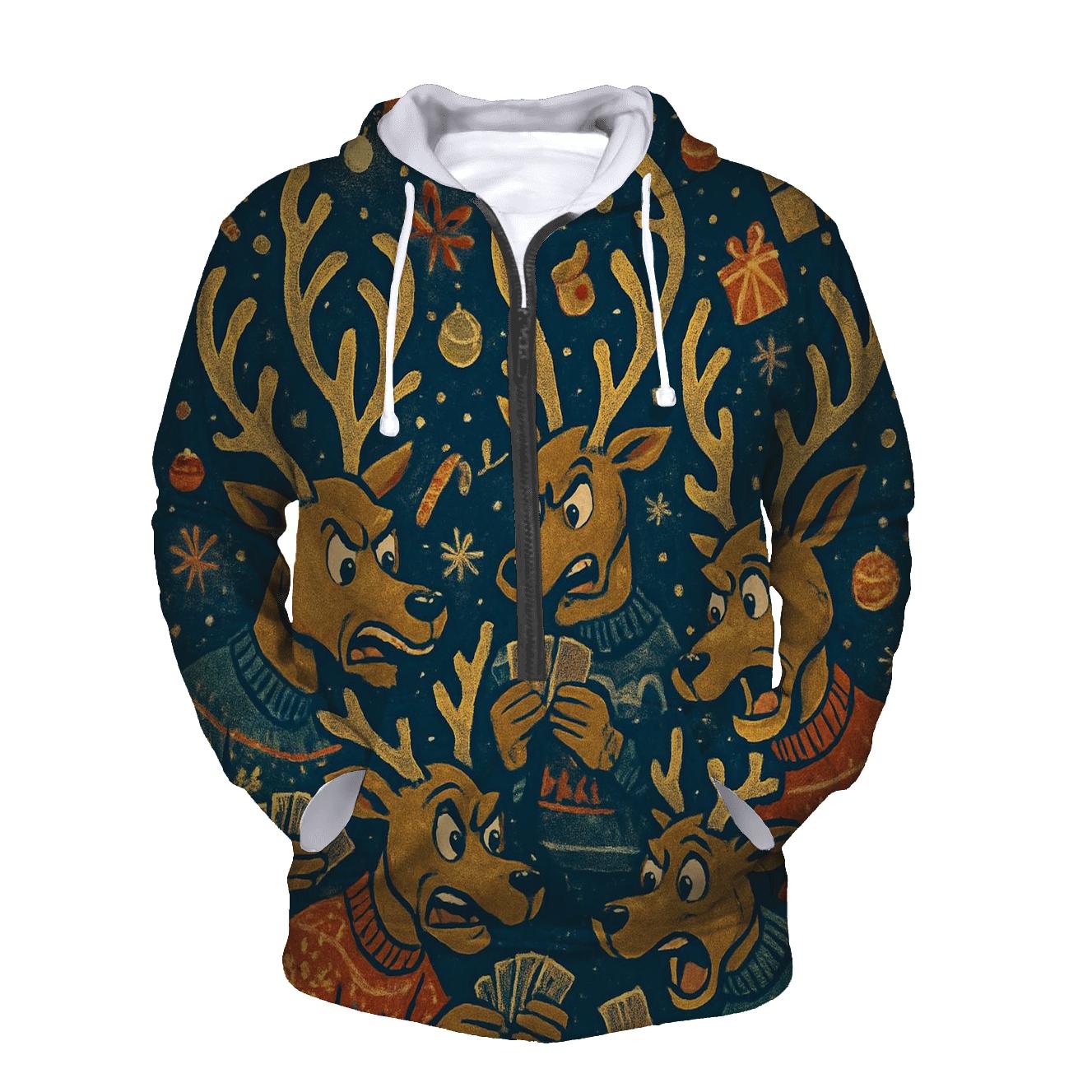 Reindeer Card Game Chaos custom hoodies