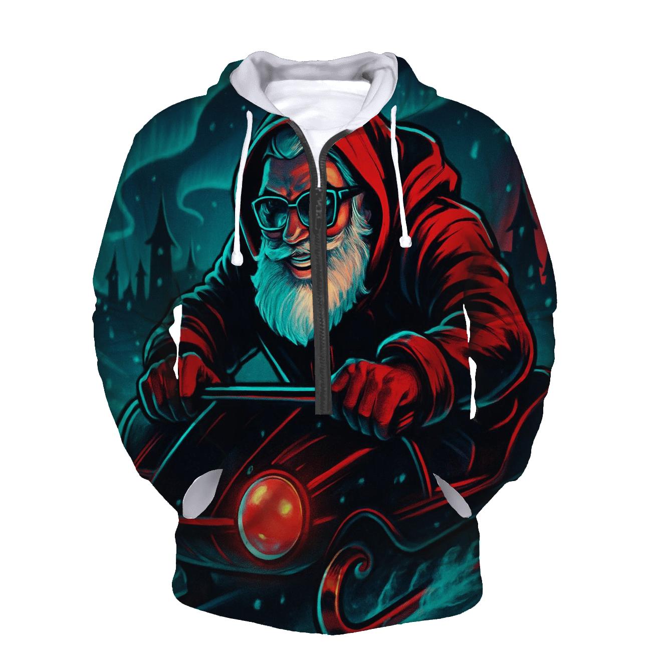 Neon Aurora Street Santa hoodie trends