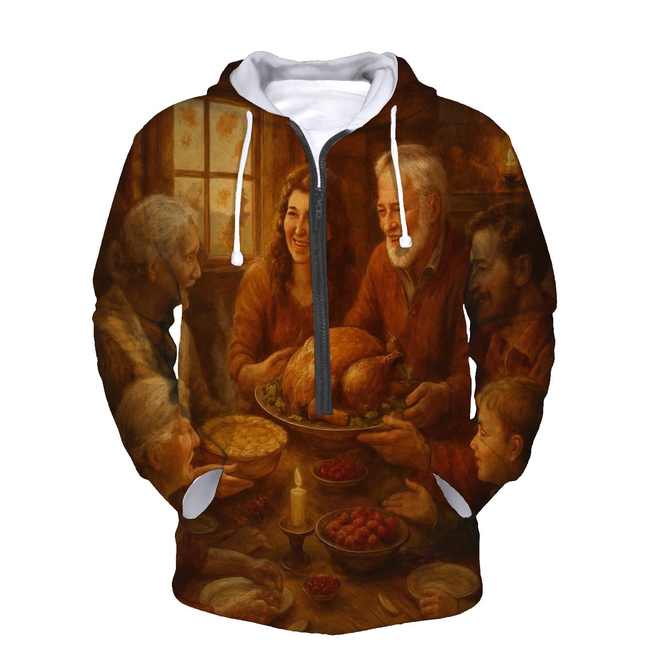 Candlelit Gratitude Cabin Feast custom hoodies
