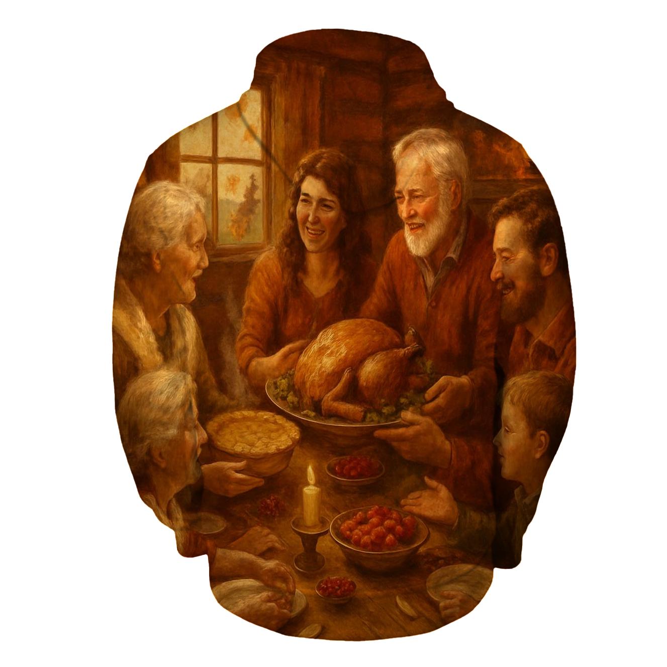 Candlelit Gratitude Cabin Feast custom hoodies
