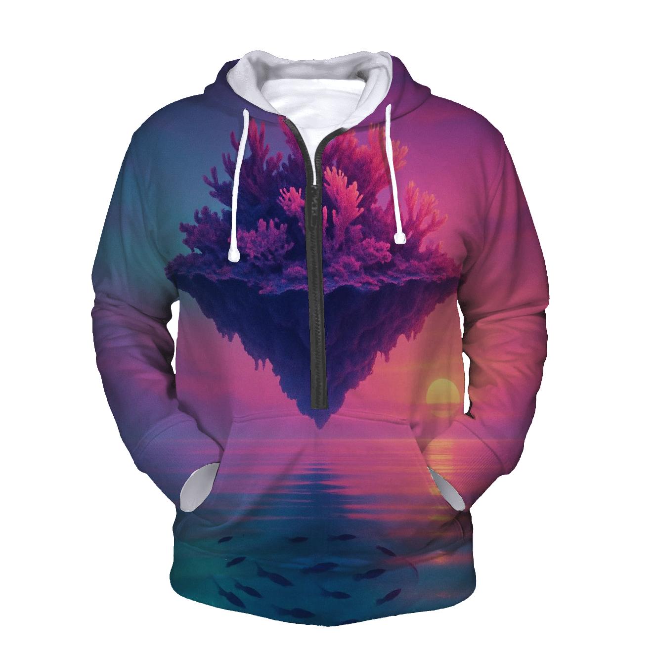 Aurora Reef Sunset Drift embroidered hoodies