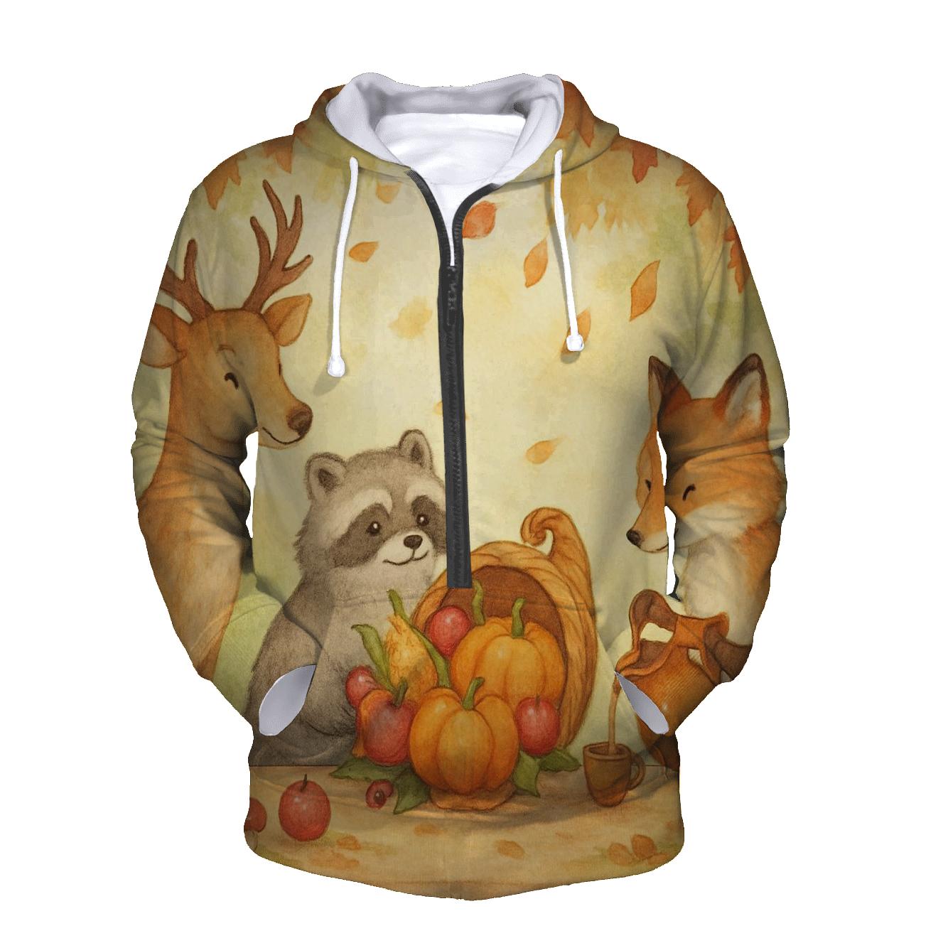 Woodland Banquet Under The Maple Arch embroidered hoodies
