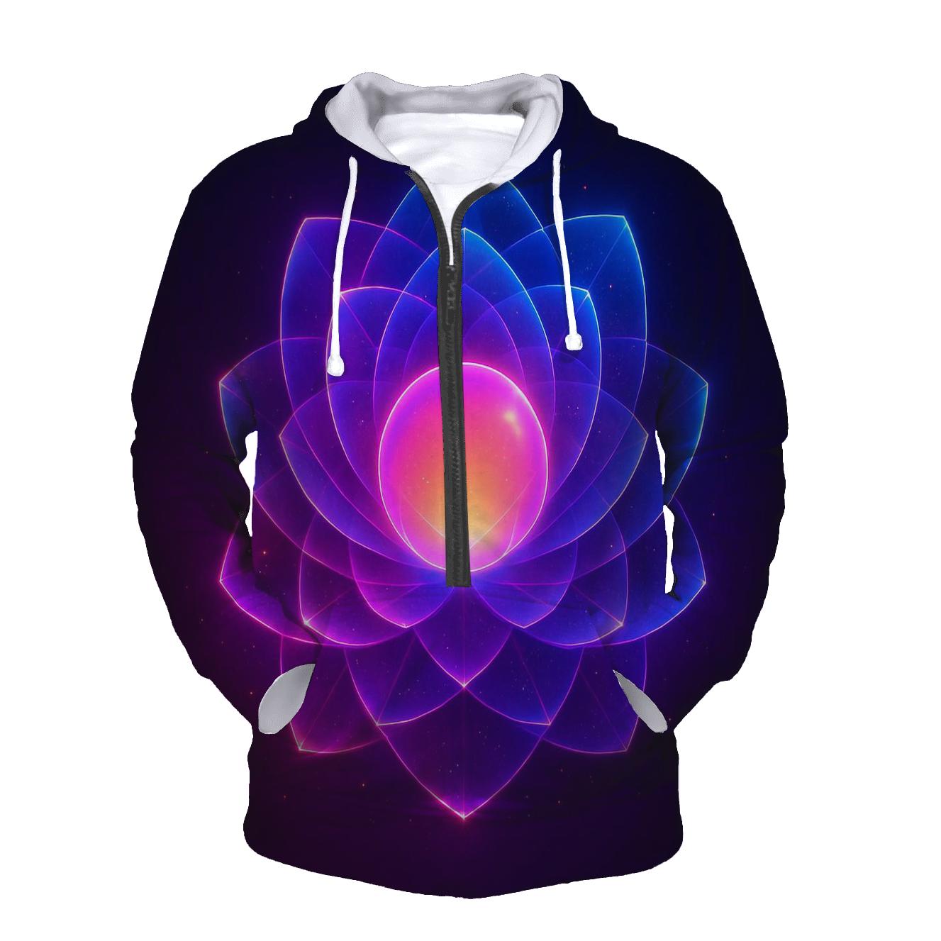 Neon Orbit Bloom hoodie styles