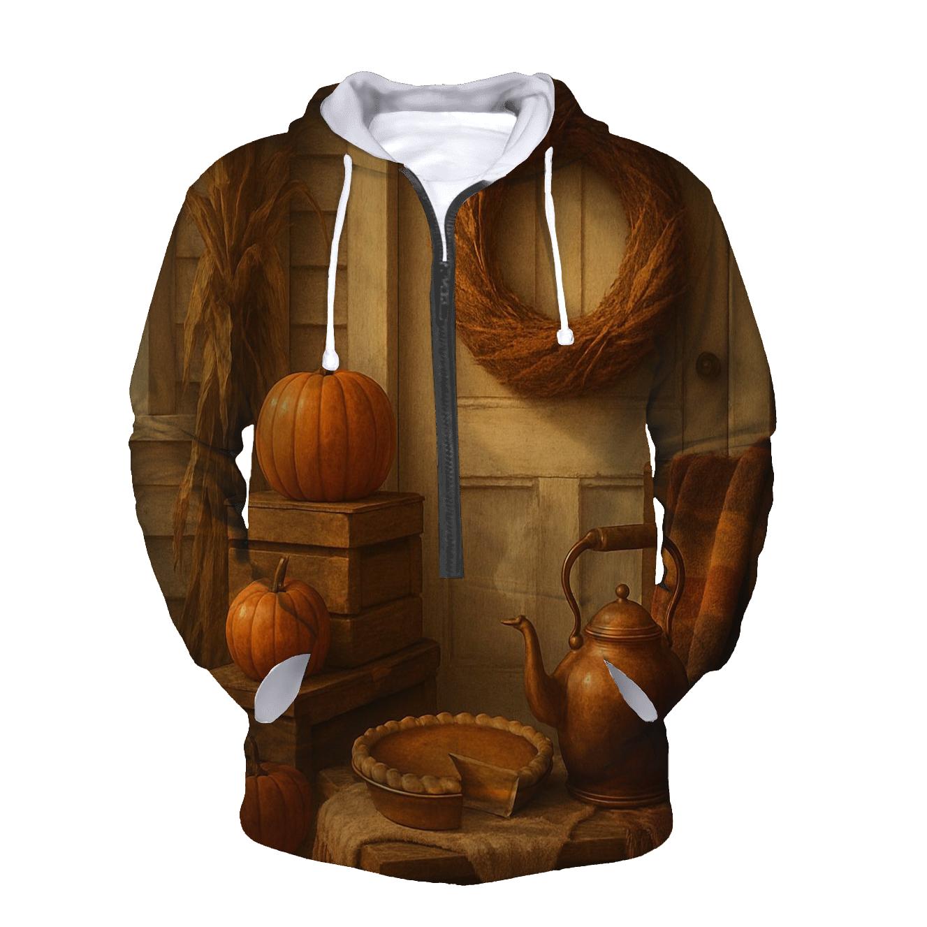 Harvest Wreath Porch Welcome Still Life heavyweight hoodies
