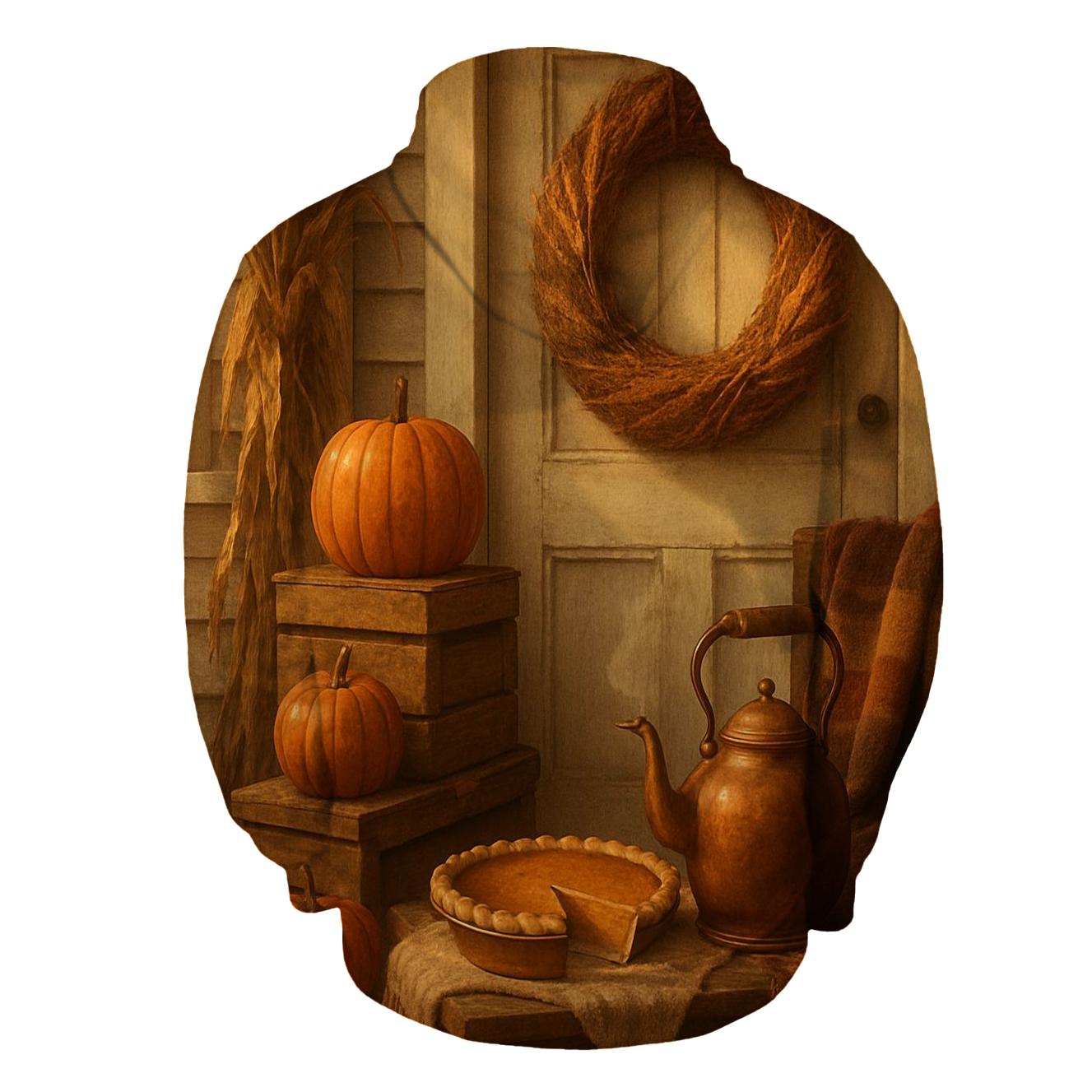 Harvest Wreath Porch Welcome Still Life heavyweight hoodies