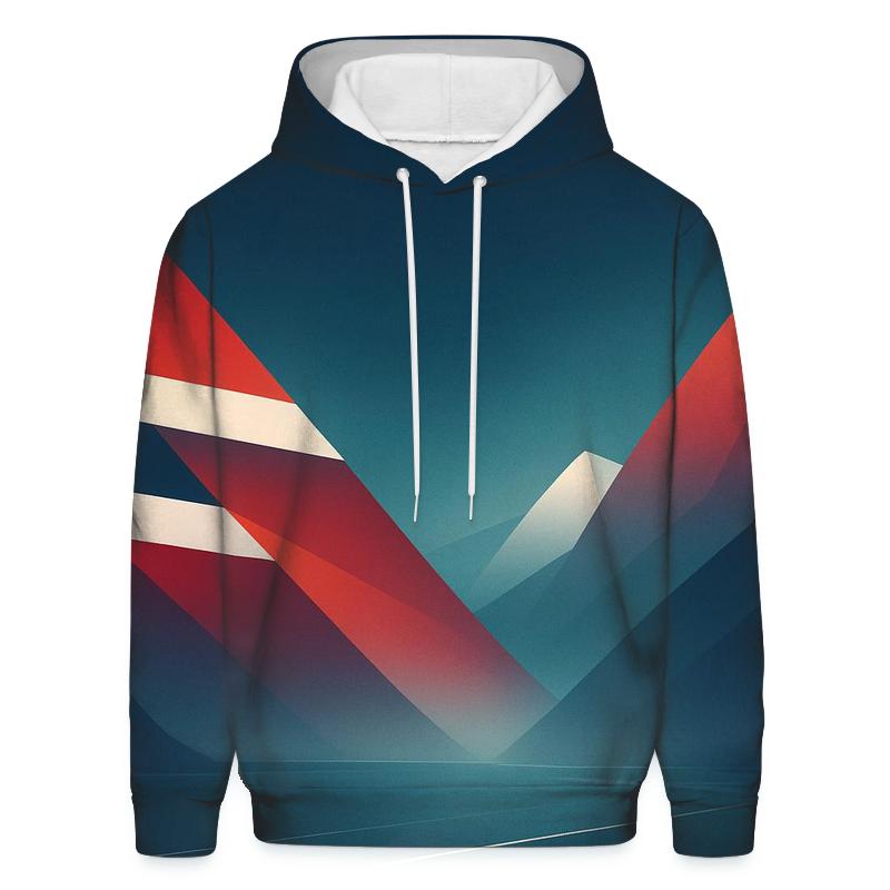 Aurora Fjord Flagscape Norway heavyweight hoodies