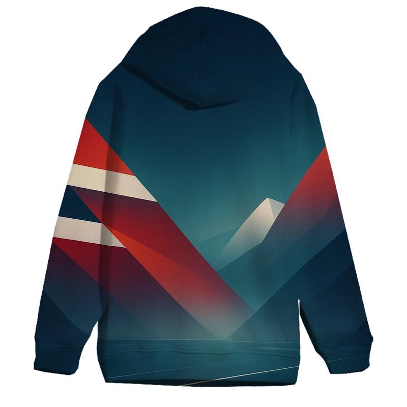 Aurora Fjord Flagscape Norway heavyweight hoodies