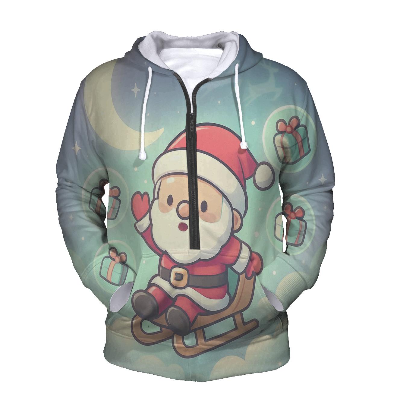 Pastel Cloud Chibi Santa Delivery Drift pullover hoodies