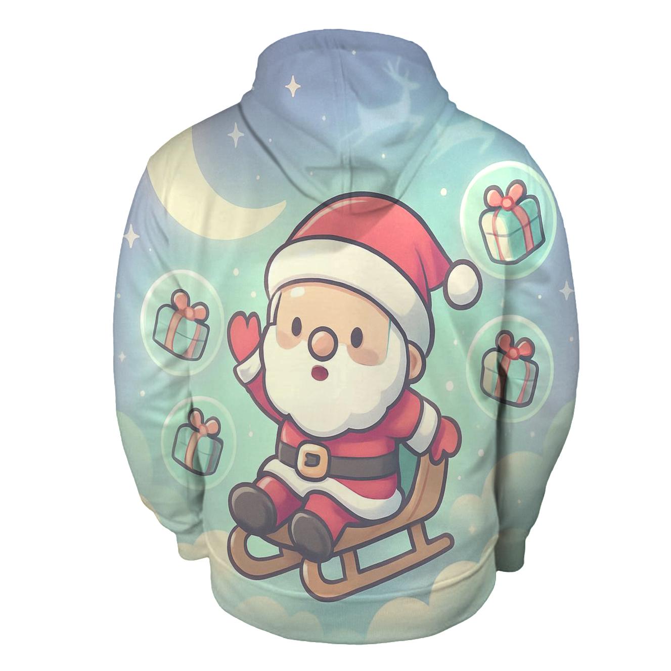 Pastel Cloud Chibi Santa Delivery Drift pullover hoodies