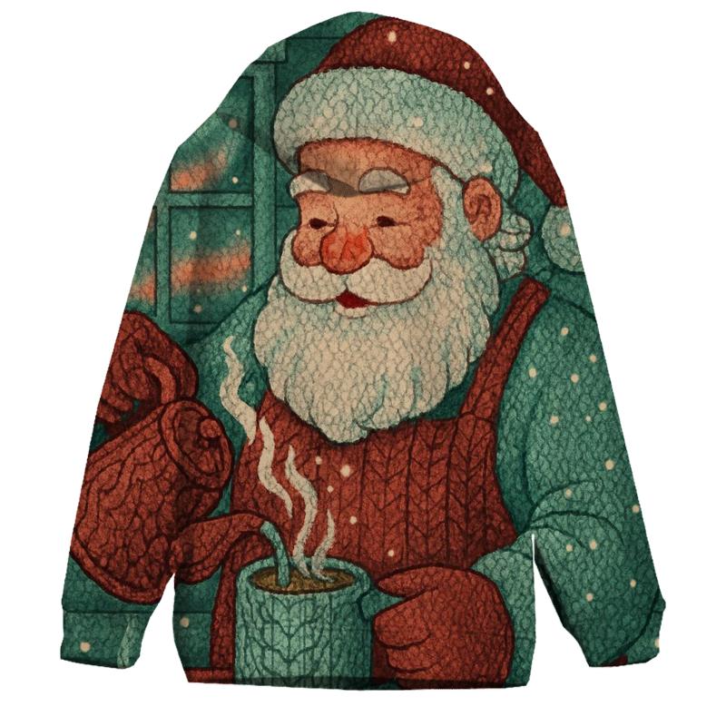 Aurora Cocoa Cabin Santa zip-up hoodies
