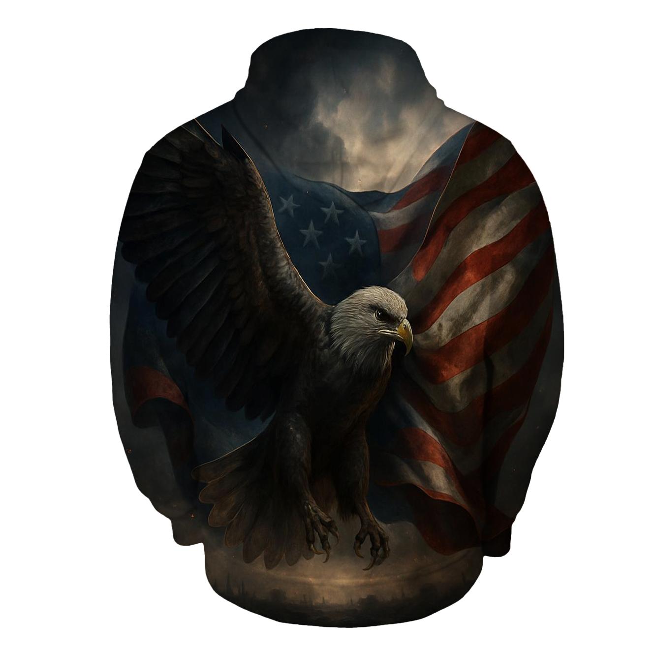 Eagle Of Starlit Armor Over The Flag Field graphic hoodies