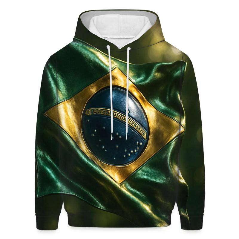 Metallic Pulse Flag Brazil premium hoodies