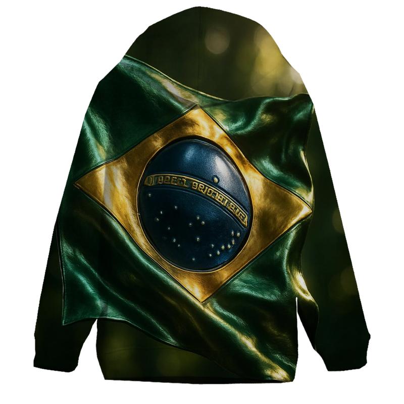 Metallic Pulse Flag Brazil premium hoodies