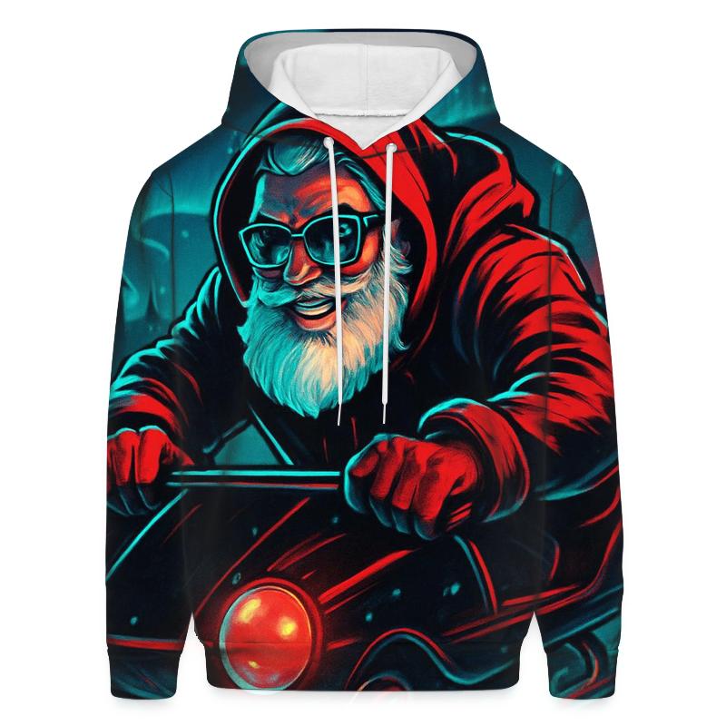 Neon Aurora Street Santa designer hoodies