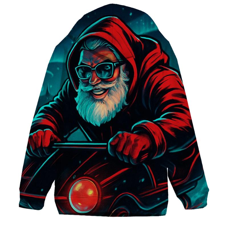 Neon Aurora Street Santa designer hoodies