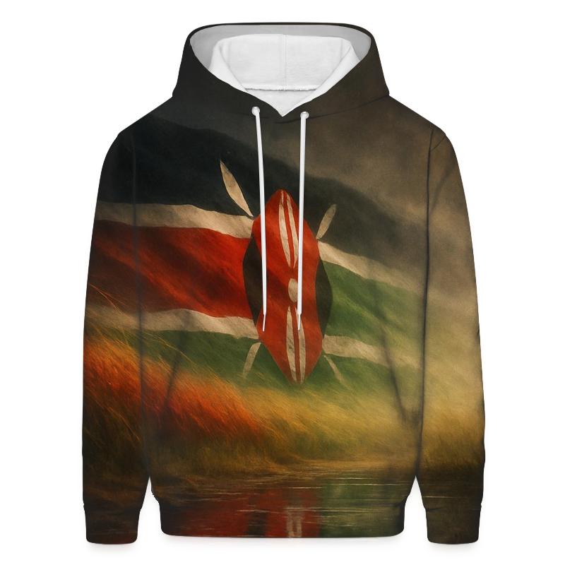 Savanna Mirage Flag Kenya zip-up hoodies