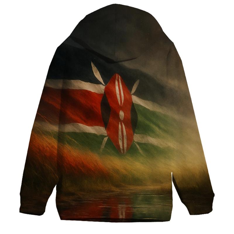 Savanna Mirage Flag Kenya zip-up hoodies