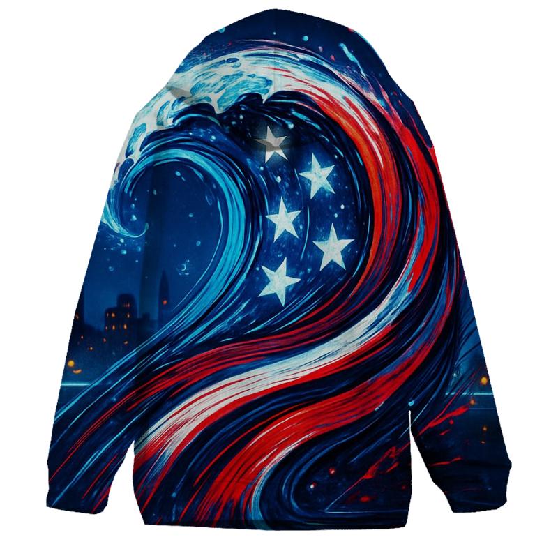 Neon Harbor Freedom Wave graphic hoodies