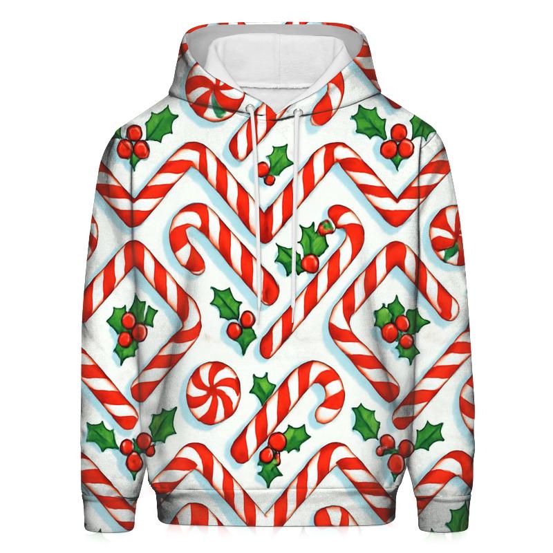 Candy Cane Chevron Lattice On Snow White custom hoodies