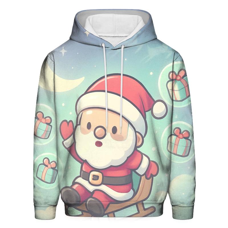 Pastel Cloud Chibi Santa Delivery Drift hoodie styles