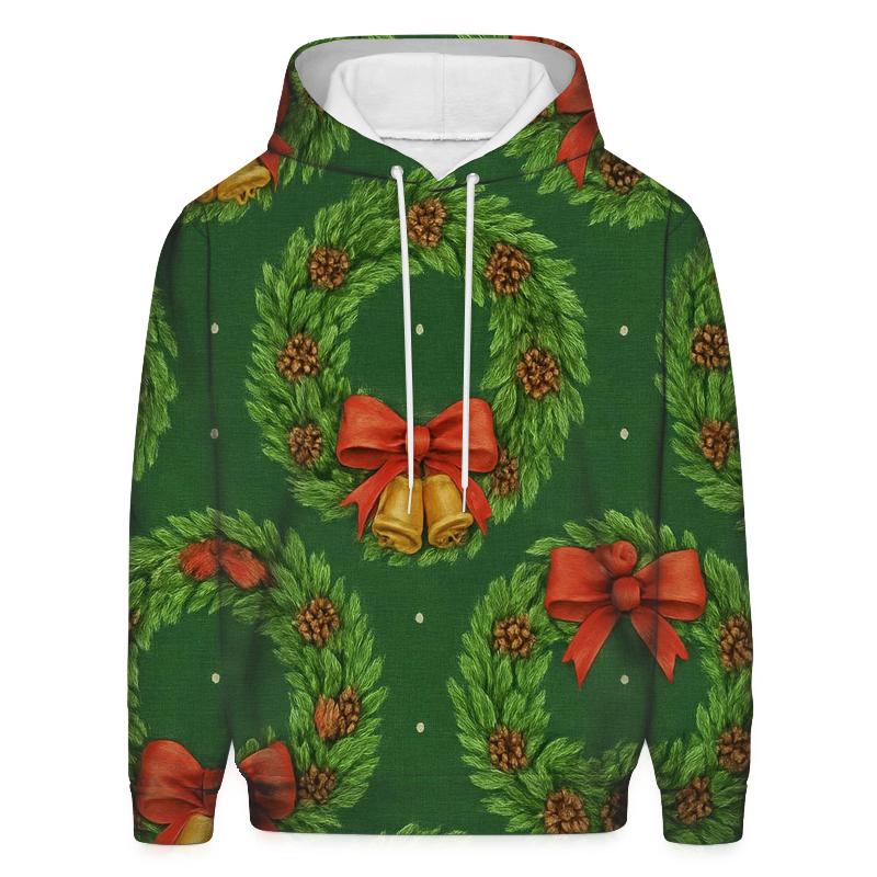 Evergreen Wreath Rosette Medallions premium hoodies