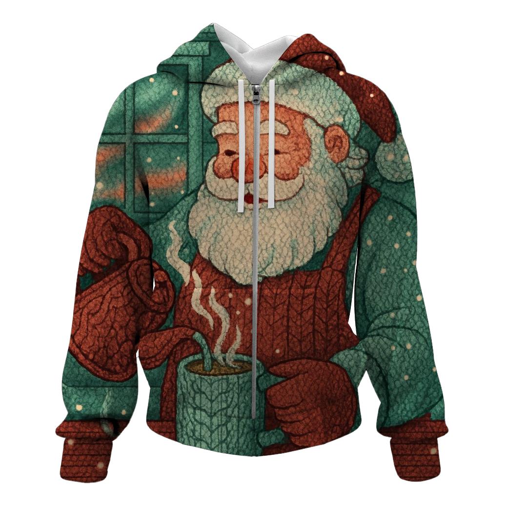 Aurora Cocoa Cabin Santa heavyweight hoodies