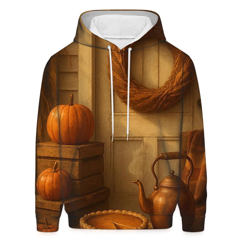 Harvest Wreath Porch Welcome Still Life pullover hoodies