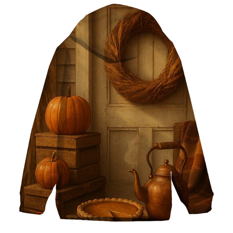 Harvest Wreath Porch Welcome Still Life pullover hoodies