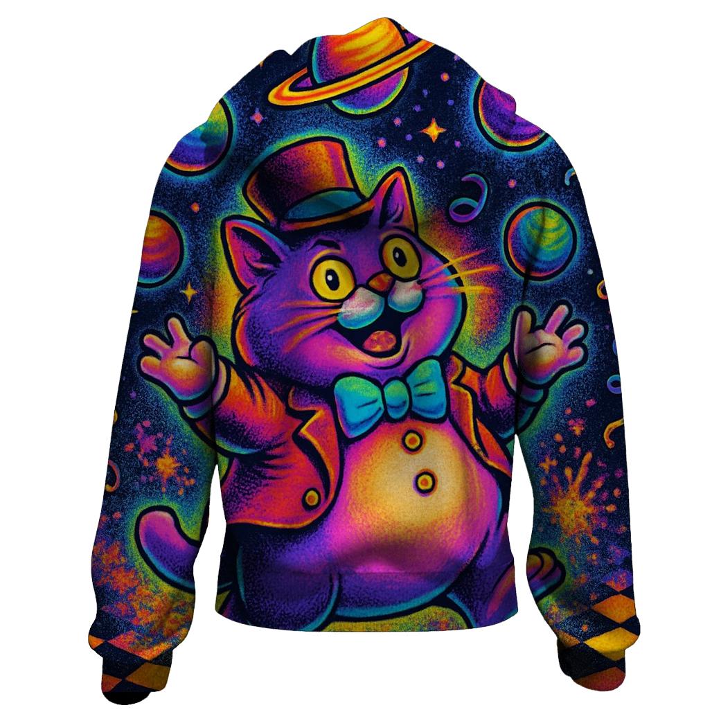 Carnival Cat Juggler Of Planets printed hoodies