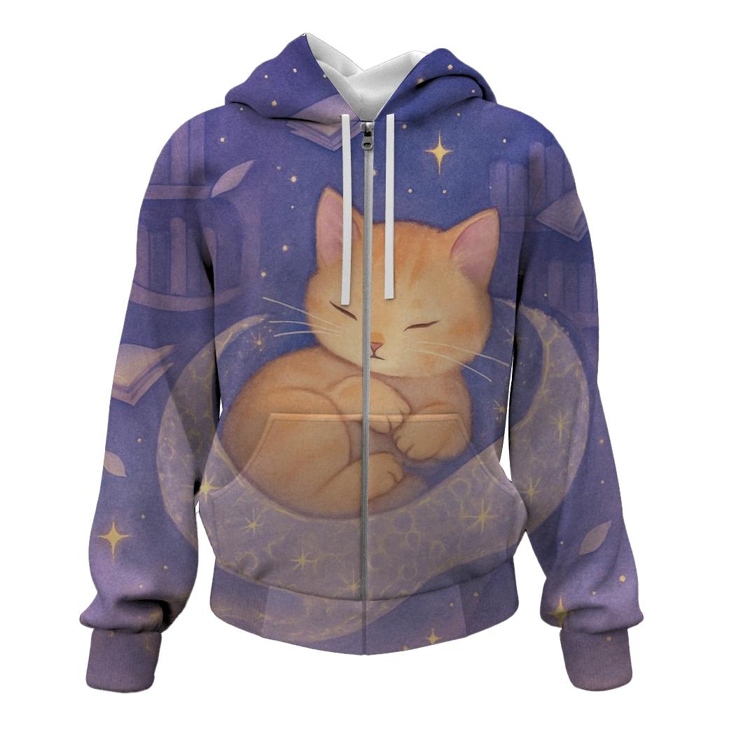 Starlace Library Cat Nap heavyweight hoodies