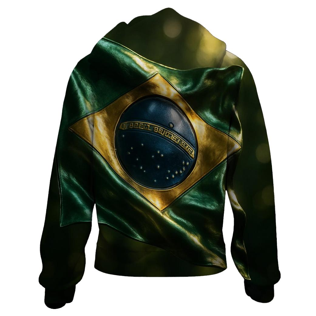 Metallic Pulse Flag Brazil custom hoodies