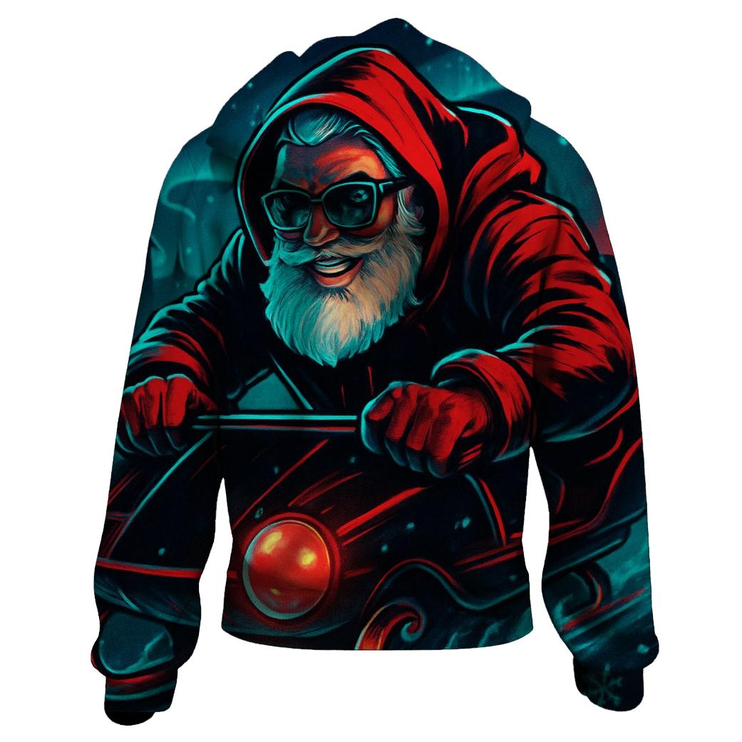 Neon Aurora Street Santa printed hoodies