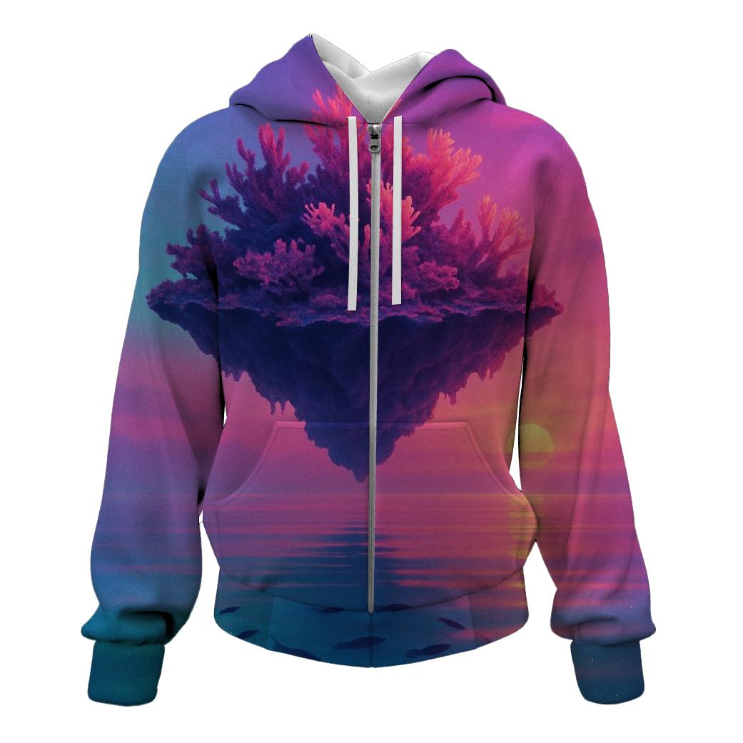 Aurora Reef Sunset Drift lightweight hoodies