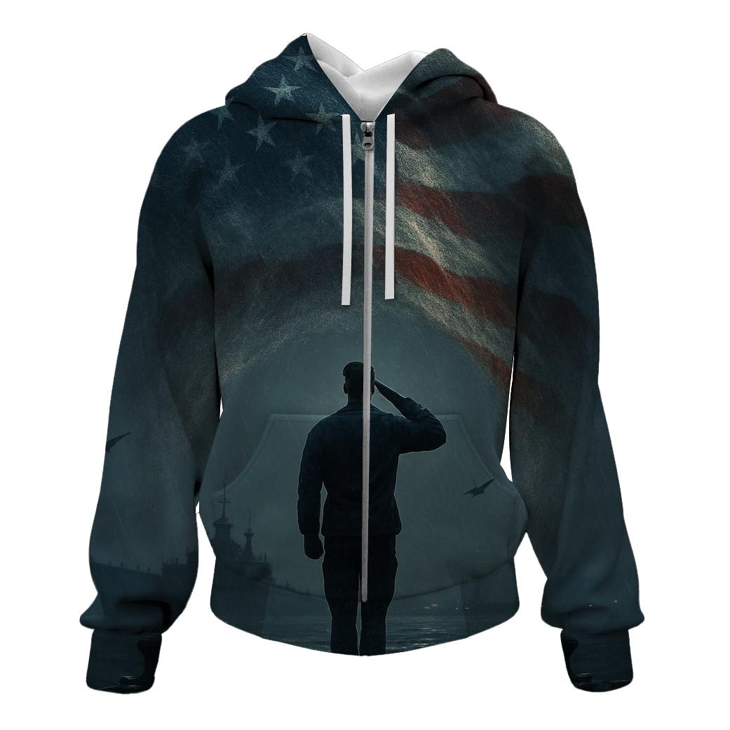 Harbor Vigil Under The Tide Flag lightweight hoodies