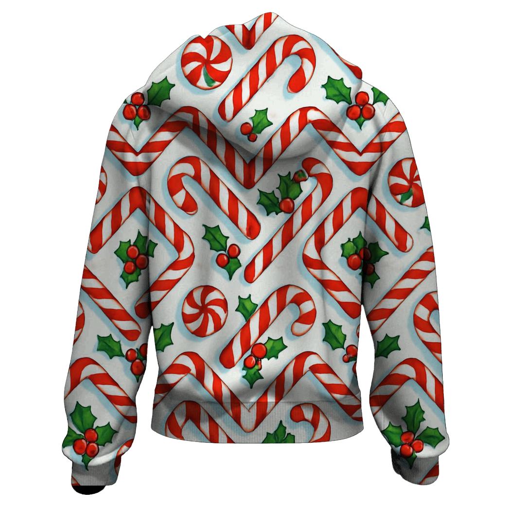 Candy Cane Chevron Lattice On Snow White hoodie styles